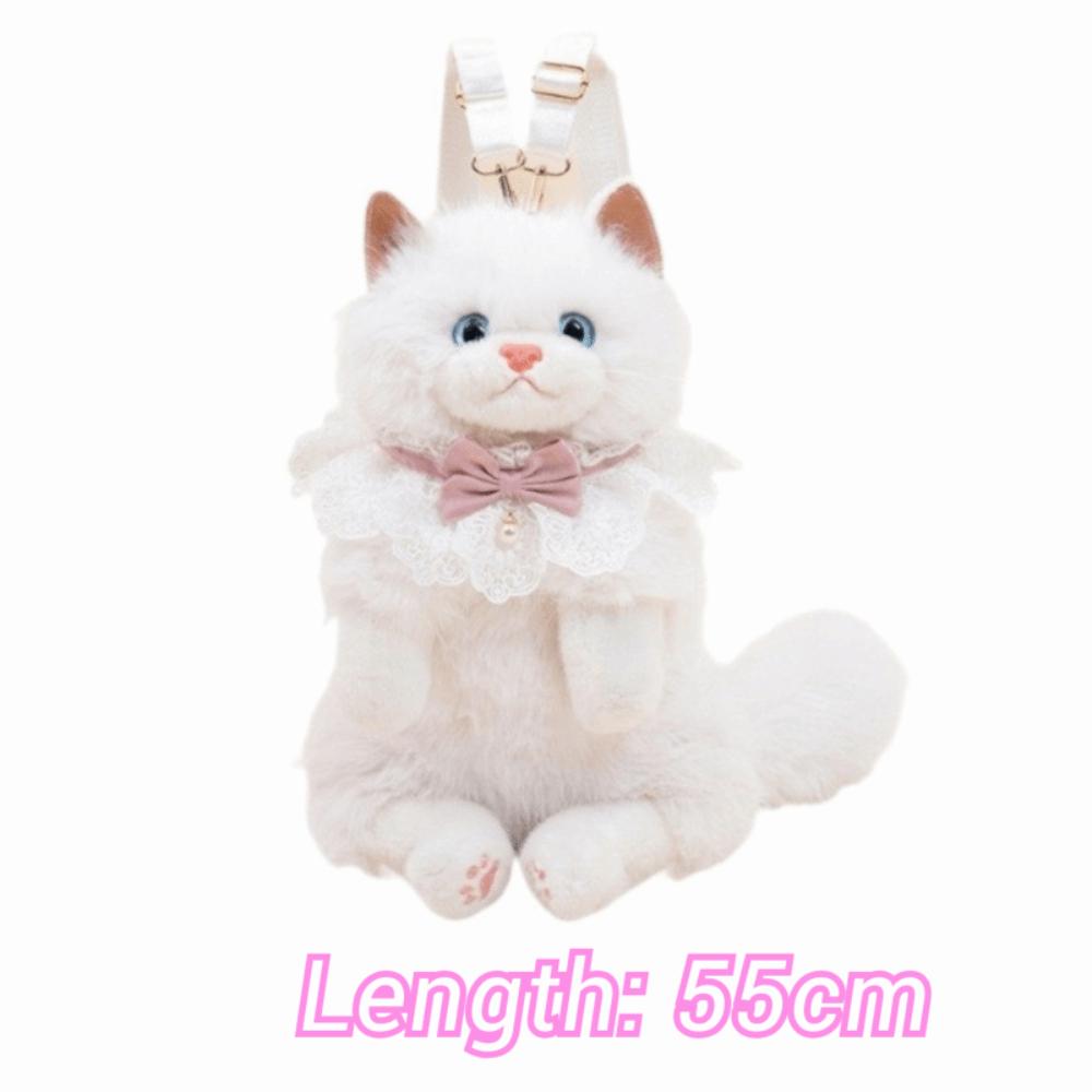 New Realistic Cat Simulated Puppet Cat Backpack Soft Fluffy Cute Cartoon Backpack School Bags Daypack