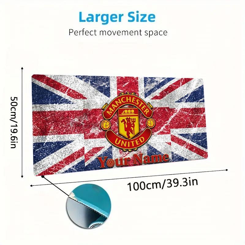 Manchester United F Custom Name Large Size Mouse Pad Large Gaming Table Cushion Non-slip Laptop Tablet Big Mousepad XXL Mat Mini PC Playmat With Lock
