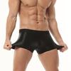 Men's Smooth Satin Ice Silk Boxer Briefs Low Waist Seamless Breathable Underwear Solid Color Soft Daily Wear Shorts