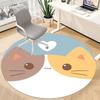 1PC Cat Love Office Round Area Rug, Mat Suitable For Office, Under Office Chairs Bedroom Living Room Home Decor, Room Deco