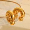 European & American Style C-Shaped Spherical Stud Earrings In High-End Titanium Steel Design for Women