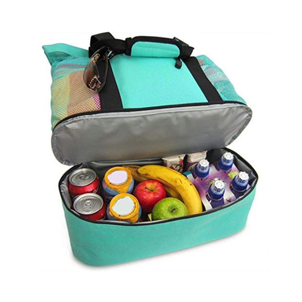 Outdoor Travel Picnic Bag, Beach Thermal Insulation And Fresh-keeping Ice Bag, Mesh Beach Bag, Creative Multi-functional Ice Bag