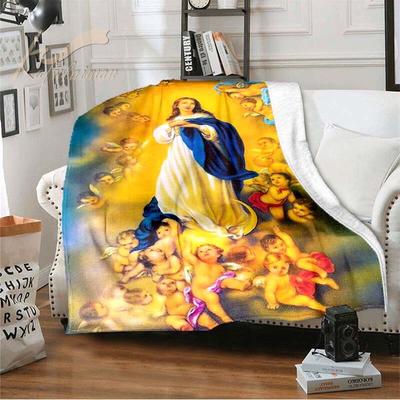 Church of Jesus Christ Virgin maryThrow Blanket Print Warm Flannel Single Casual Blankets  Sofa Chair Bed Blankets Dropshipping