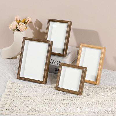 Nordic 3D Hollow Glass Photo Frame - High-End Wooden Desktop Ornament