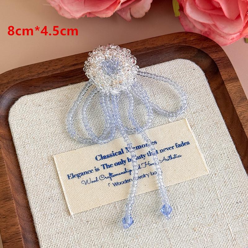 Diy Korean Beaded Flower Shoe Charms Clear Crystal Jelly Shoes Accessories Removable Clips For Sneakers Flats Sweet Decorations