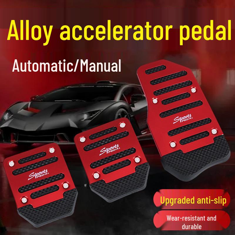 

Anti-Skid Car Pedals for Manual/Automatic: Accelerator & Brake Manual Silver (Bag)