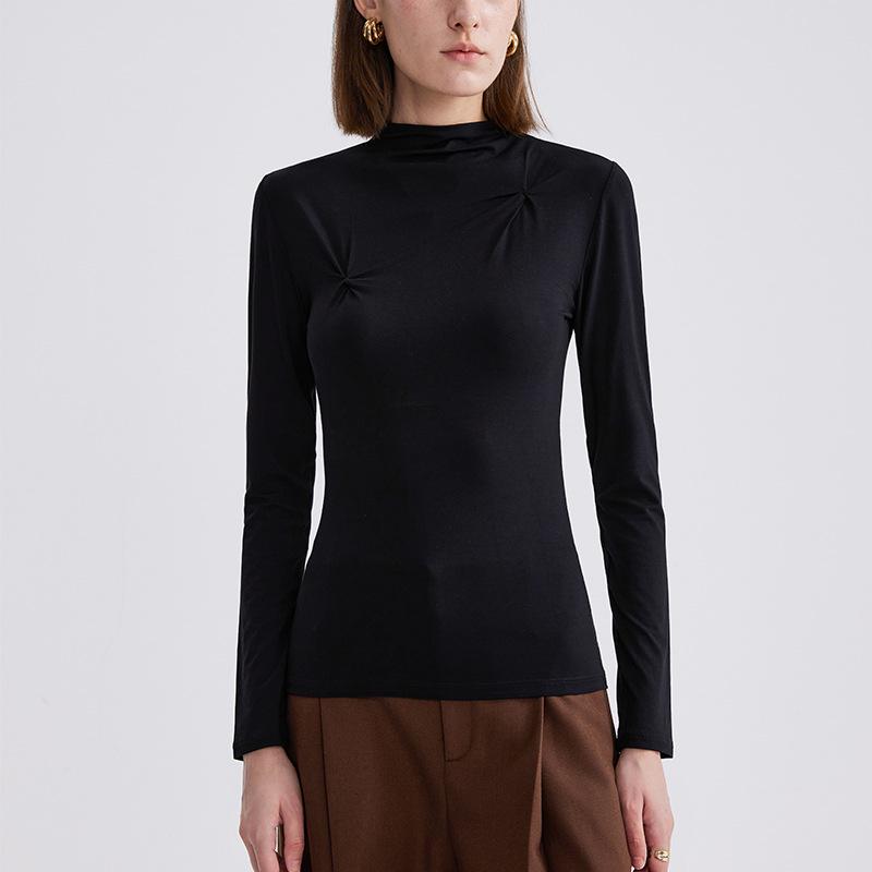 

CANVAUS Design-Sense Women s High Neck Slimming Long Sleeve Winter Top with Chimney Collar XXL чёрный