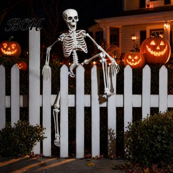 Halloween Skelett Dekoration 3ft Lebensgroßes Skelett, Vollkörper Posierbare Kunststoff Requisite, Realistische Verstellbare Figur Menschliche Knochen Modell für Garten