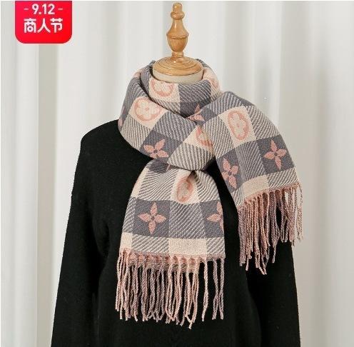Atmosphere blue coffee plaid scarf women's new warm versatile plaid scarf student couple thickened shawl