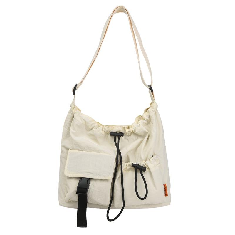 Casual Trendy Nylon Cloth Men'S And Women'S Same Shoulder Crossbody Tote Bag Pleated Lightweight Sports Dumpling Bag