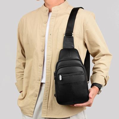 Brusttasche Lässig Einseitige Umhängetasche Crossbody Modische Herren-Tasche Leder Crossbody-Tasche