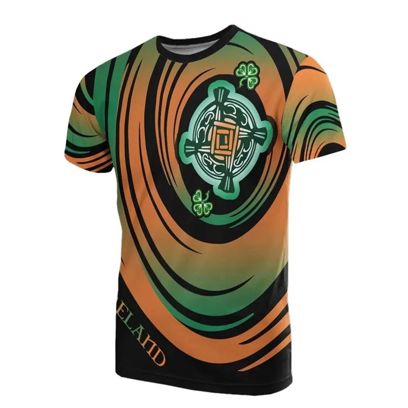Ireland Shamrock Pattern T-Shirt 3D Printed T Shirt Men Women Clothing Casual Short Sleeve Tees O-Neck Pullover Tops Streetwear