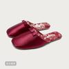 Fashion Luxury Silk Print Design Flat Slippers Women Sweet Butterfly Knot Decoration Modern Slippers Comfortable Elegant Home Slippers