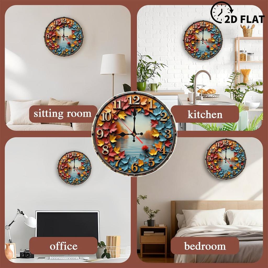 Silent Operation 25x25cm Wood Wall Clock with Sweep Second Hand