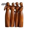 Accenti Decorativi per Davanzale Statuetta in Legno Sorellanza Scultura di Amicizia Artigianale per Soggiorno Statuette Finemente Intagliate Tavolino da Camera da Letto