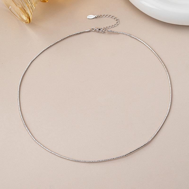 Round Plain Ring Snake Chain Collarbone Chain Versatile Premium Simple Accessories No Pendant Necklace