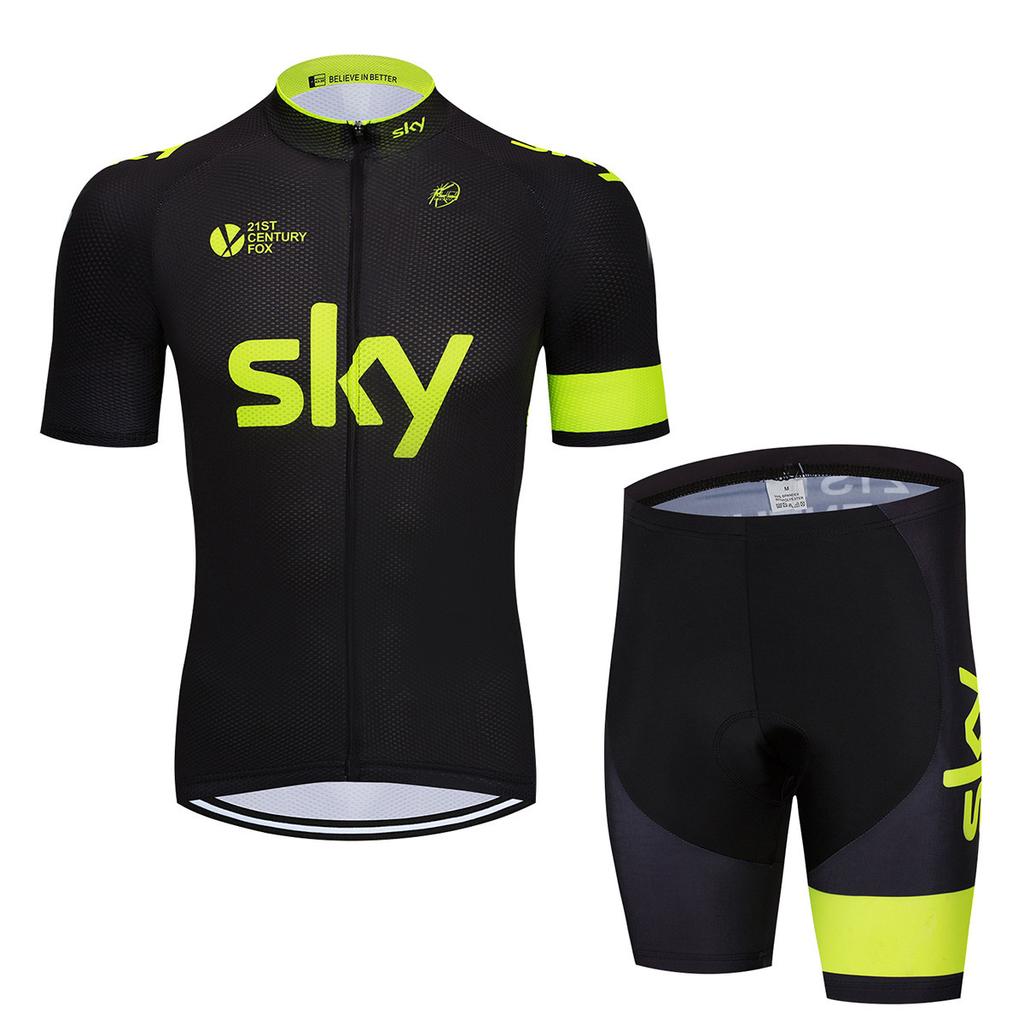 Bicycle Clothing Sky Team Mountain Bike Bicycle Team Edition Cycling Suit Set Strap Short Sleeve Set 2026 Summer Breathable Cycling Suit Set