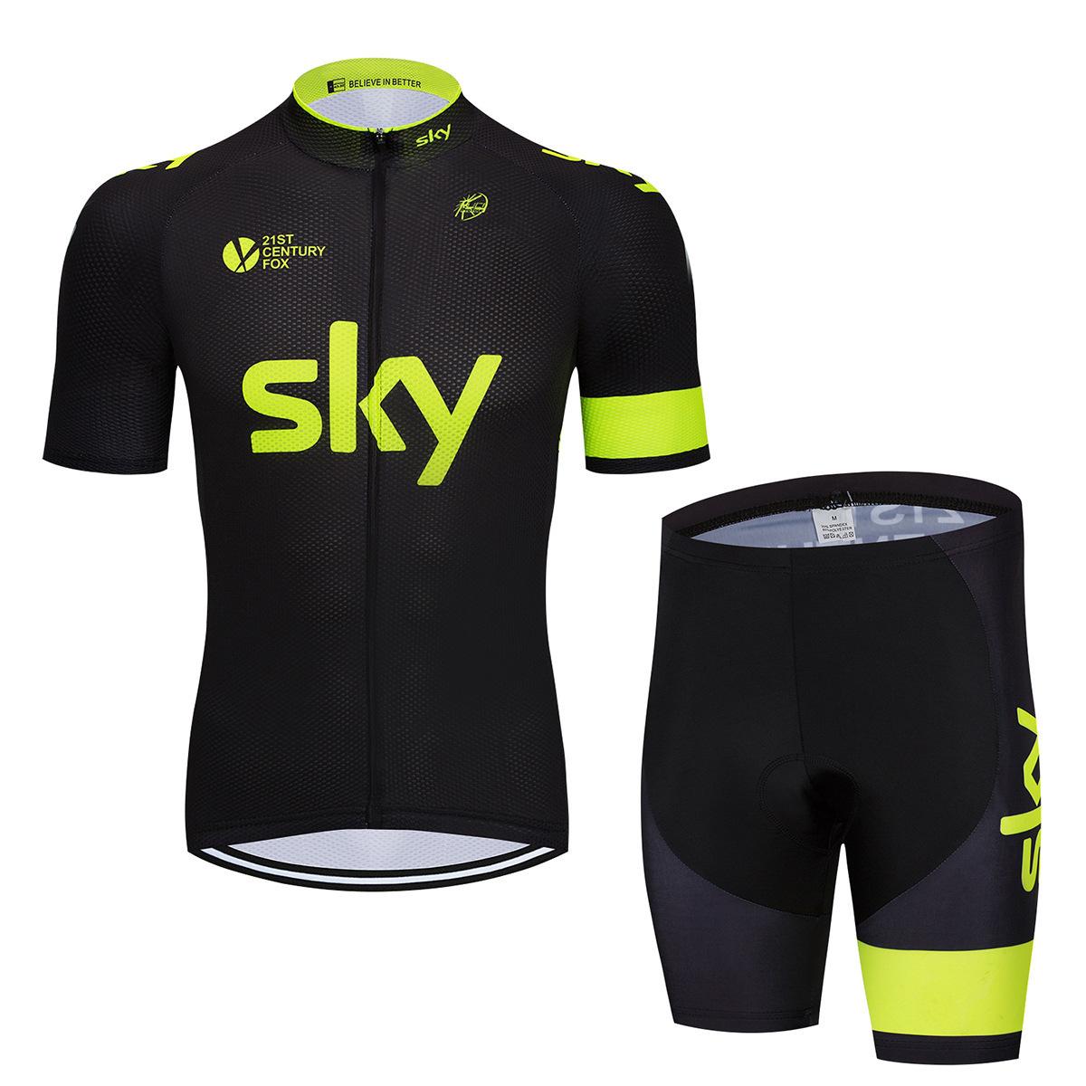 

Bicycle Clothing Sky Team Mountain Bike Bicycle Team Edition Cycling Suit Set Strap Short Sleeve Set 2026 Summer Breathable Cycling Suit Set 4XL