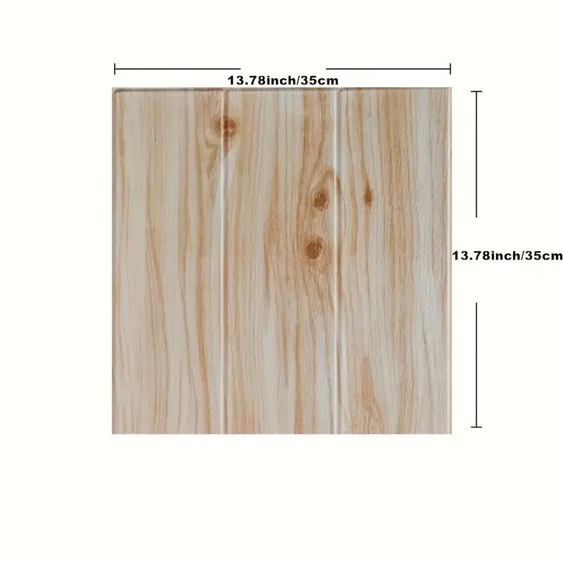10 PCS 35*35cm Wood Grain Wall Stickers Self-adhesive Background Wall Decoration DIY Wallpaper 3D Waterproof Living Room Kitchen