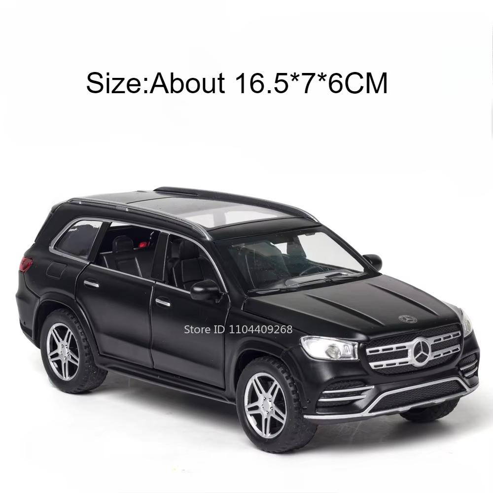 1:32 LX570 GLS580 SUV Car Model Toy Diecast Metal Doors Opened Sound Light Pull Back Off-road Vehicle Models Decorative Gifts