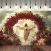 2D Divine Jesus Backdrop, Christian Event Party Background Cloth