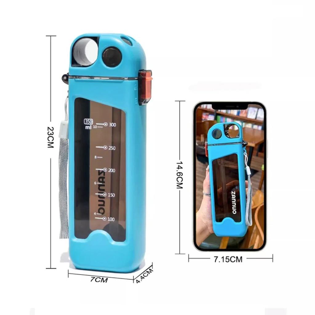 350ml sportovní hrnek na vodu čtvercový tvar studentská plastová láhev na vodu fitness kelímek slámová konvice venkovní sportovní lahev na vodu