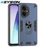 KEYSION Shockproof Armor Case for HONOR 400 Pro 5G Soft Silicone+PC Metal Ring Stand Phone Back Cover for Huawei Honor 400 5G