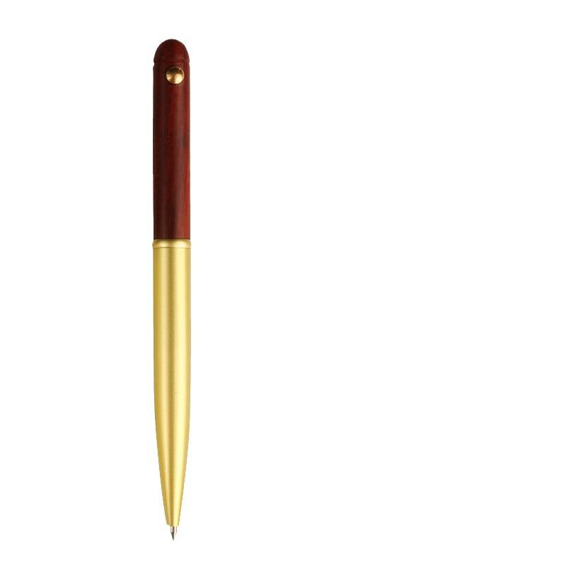 Brass Sandalwood Signature Pen Set - Solid Wood & Metal Business Gift
