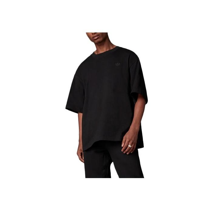 

Adidas Originals Trefoil Solid Logo Футболка с круглым вырезом Мужские топы черные H23136 S