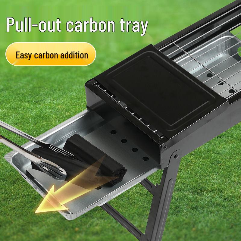 Foldable Charcoal Grill: Medium/Large Portable BBQ Rack for Home & Outdoor Use