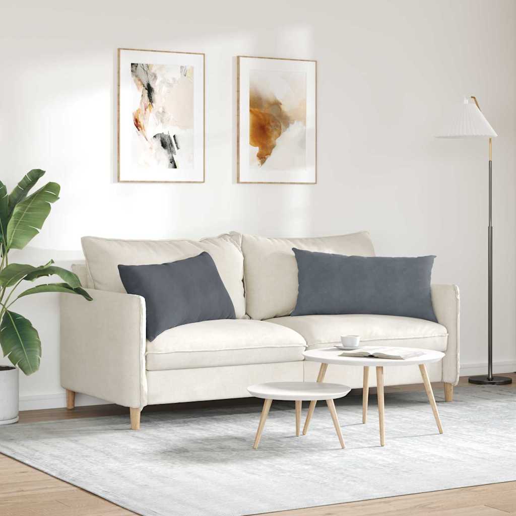 Sofa Cushions 2 Pieces Dark Grey 80 x 40 cm Cord Fabric