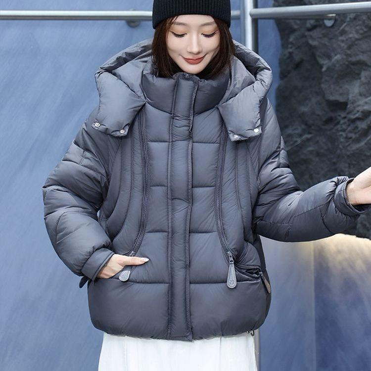 Winter Thickened Puffer Coat for Women Short Warm Quilted Jacket Loose Fit Petite
