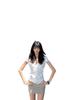 Korean Style Women's Polka Dot Fitted Short Sleeve Shirt - Summer Elegant Design with Waist-Cinched Straight Shoulders.