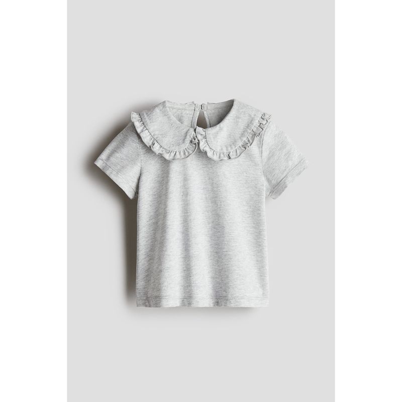 

HM Children s Clothing Baby Girl s T-shirt Autumn Soft Childlike Print Short Sleeve Comfortable Top 1238099 Mixed light gray 66/48(4-6m)