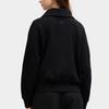 FILA Milano Italian Luxury Sports Collection Solid Color Casual Versatile Half-Zip Polo Sweatshirt Women sweatshirt Black F11W515212F-BK