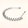 Fashion Simple Metal Wavy Spring Hair Hoop For Women Men Black Non Slip Outdoor Sports Headbands Hairband Face Washing Headdress