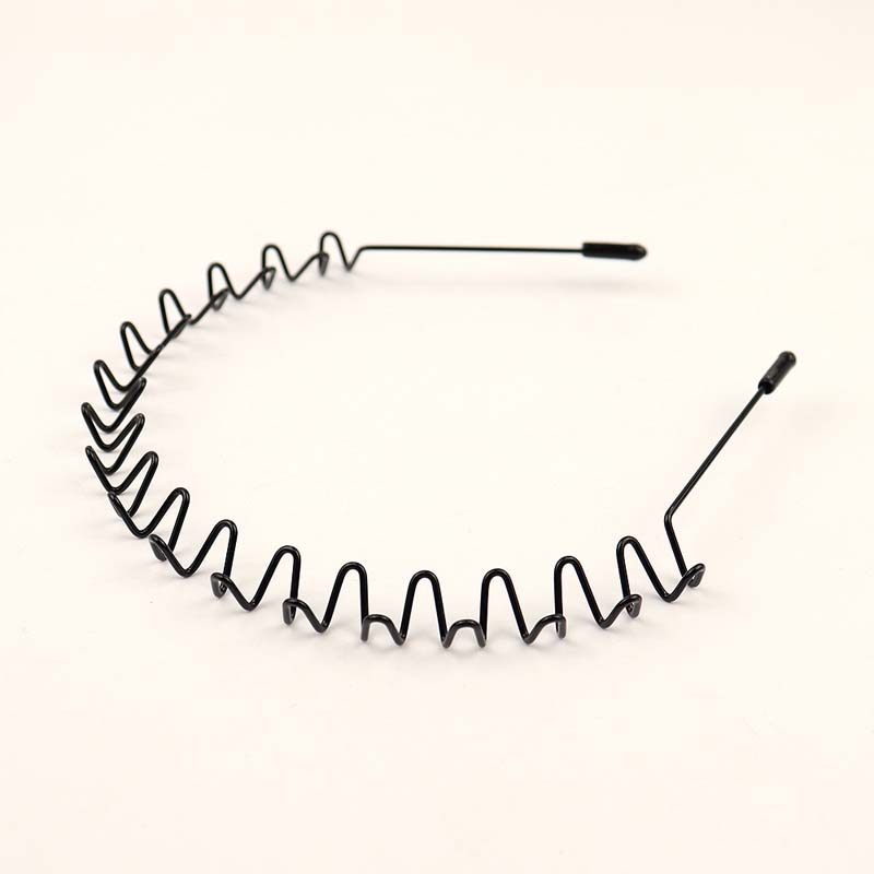 Fashion Simple Metal Wavy Spring Hair Hoop For Women Men Black Non Slip Outdoor Sports Headbands Hairband Face Washing Headdress