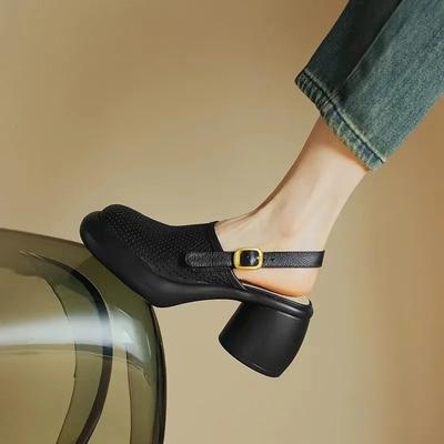 Women Vintage Hollow Chunky Platform Sandals Summer New Soft Thick Sole Buckle Shoes Woman Fashion Non-Slip Beach Slides Sandals
