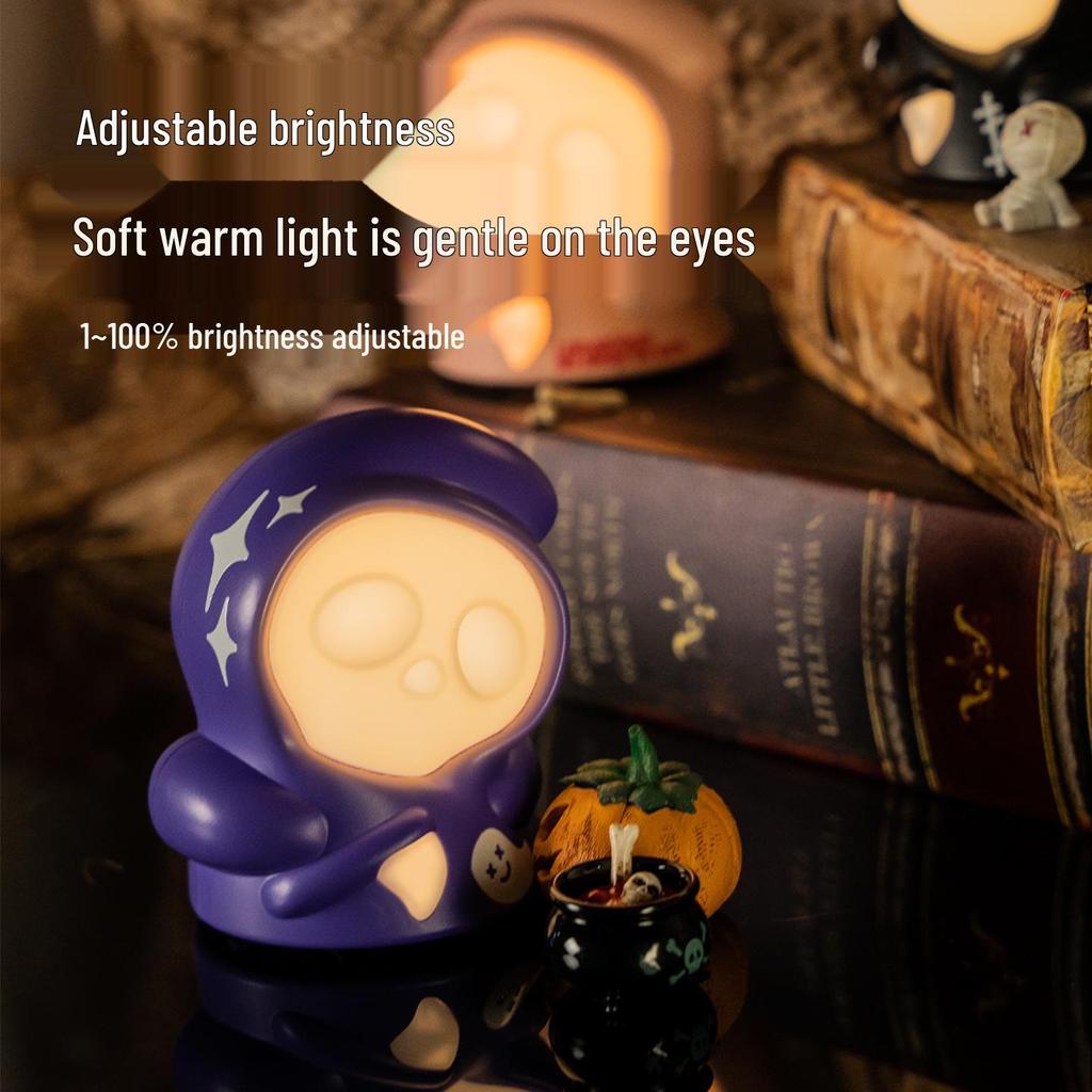 Halloween Ghost Night Light Toy: USB Rechargeable, Dimmable, Eye-Friendly
