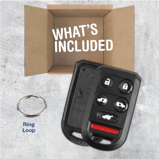 KeylessOption Key Fob Cover Case Replacement for 2005 2006 2007 2008 2009 2010 Honda Odyssey Remote Shell, 6-Button OUCG8D-399H-A, No Programming