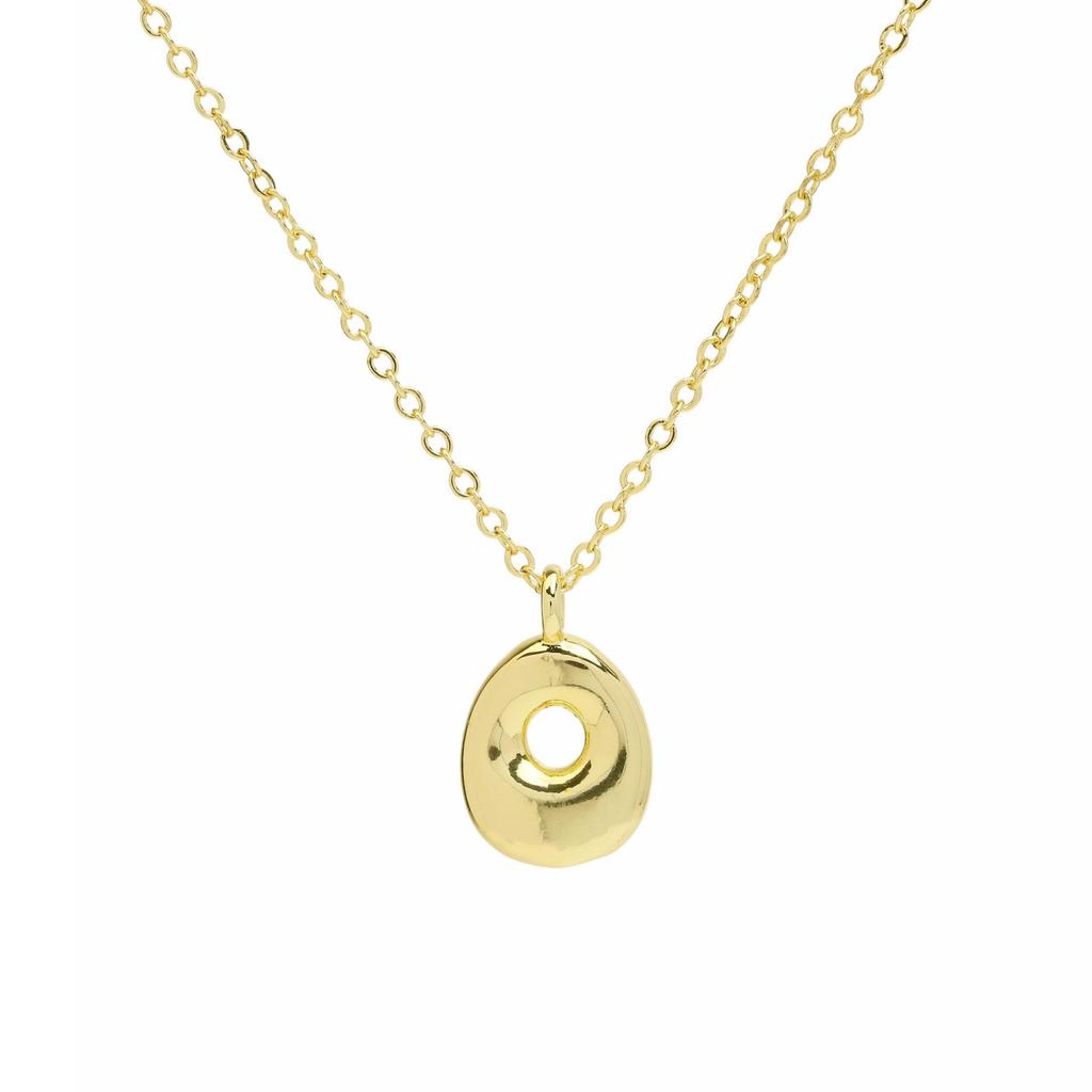 18K Gold Plated Balloon Bubble Hip Hop Necklace with 26 English Letters for Women