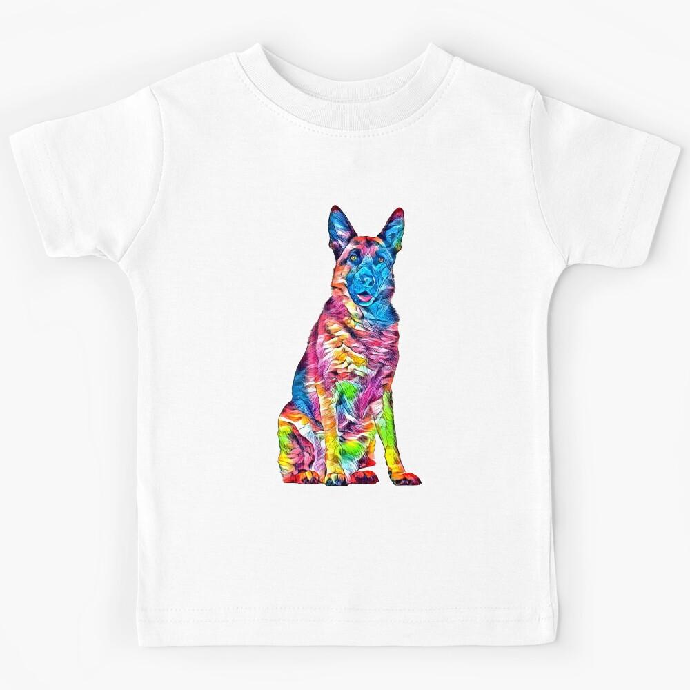 German Shepherd painting. Beautiful german shepherd picture Kids T-Shirt 110