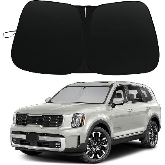 Windshield Sun Shade Compatible With 2018     Kia Sportage Accessories, 240T Foldable Window Sunshade Sun Visor Protector, Blocks UV Rays Keep Your