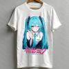2026 Sommer Hatsune Miku Vocaloid Cyan Skizze Frontdruck Unisex Anime Lässiges Kurzarm Damen und Herren T-Shirt