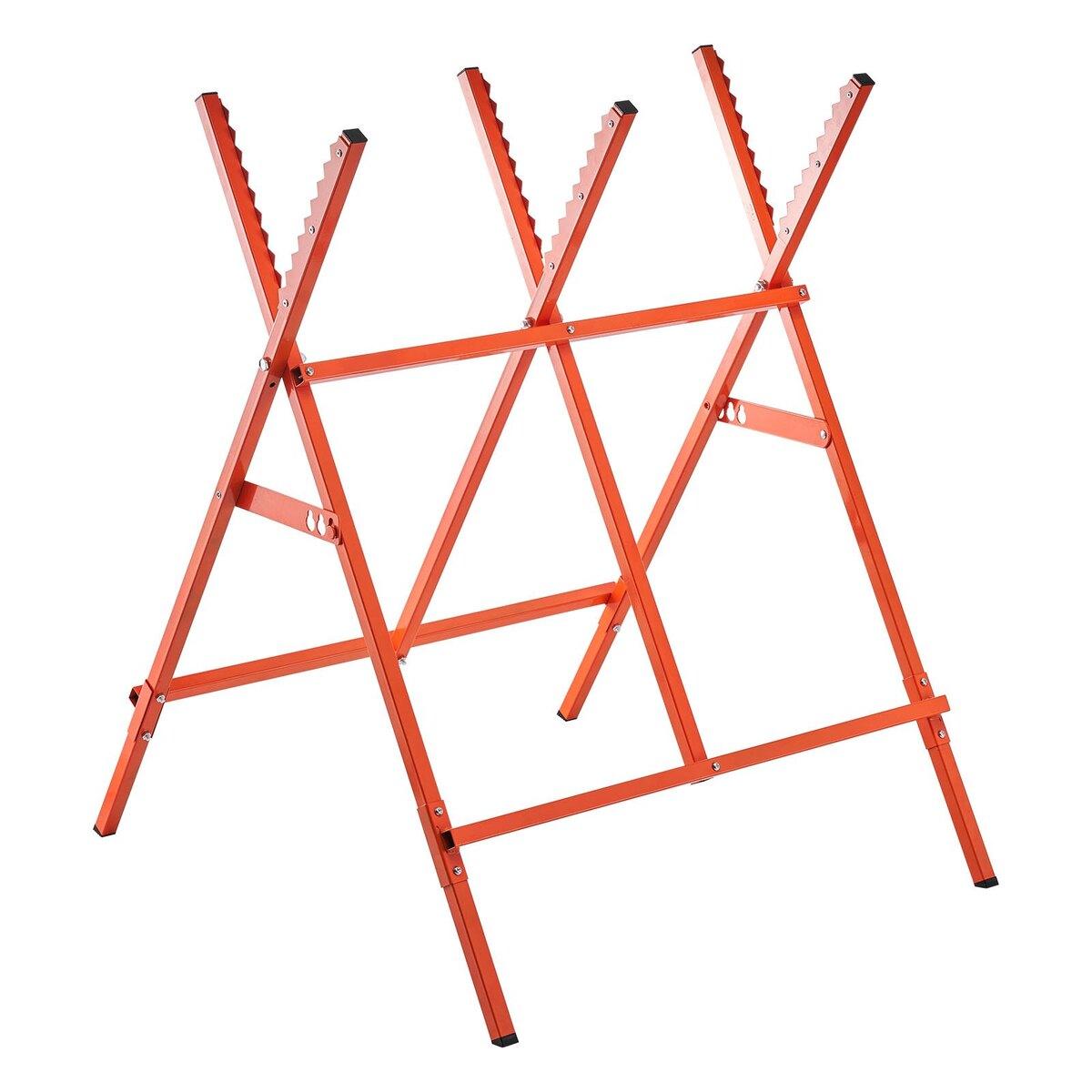 Chevalets de sciage, Lot de 2 chevalets de travail pliants, Chevalet de sciage avec capacité de charge de 117,9 kg et pieds robustes, Chevalet de sciage à hauteur réglable avec patins antidérapants, pour