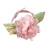 2Pcs Hair Tie High Elastic Rubber Band Hair Rope with Hand-Sewn Organza Flowers Imitation Pearl Pendant Ponytail Holder Hair Accessories
