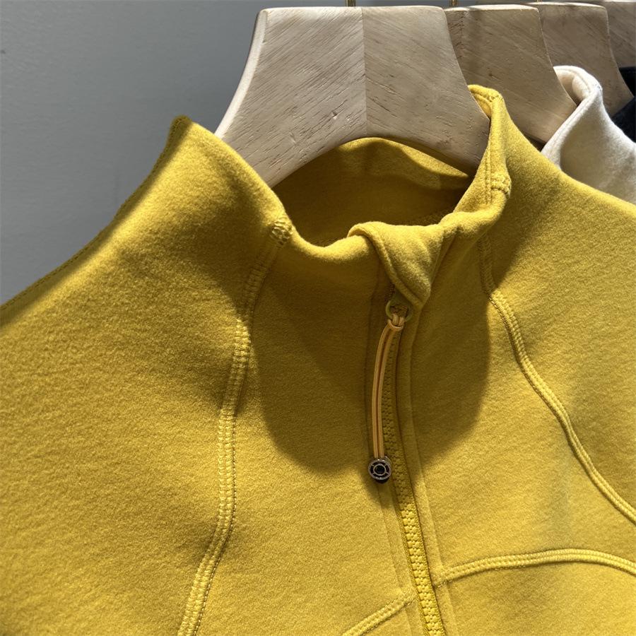 Women's Slim Fit Long Sleeve Thermal T-Shirt, Half-High Collar, Double-Sided Fleece, Double Zipper, Autumn/Winter 2025.