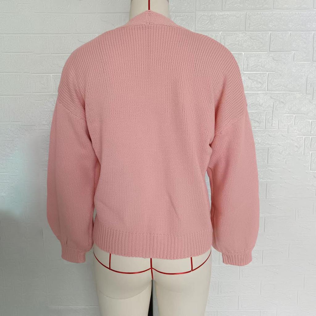 Dámská móda Ručně háčkovaná květina Sladký pletený svetr svetr Dámský líný styl ležérní volný svetr