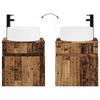 Wall Mounted Washbasin Vanity Unit Reclaimed Wood Look 49 X 44.5 X 65.5 Cm