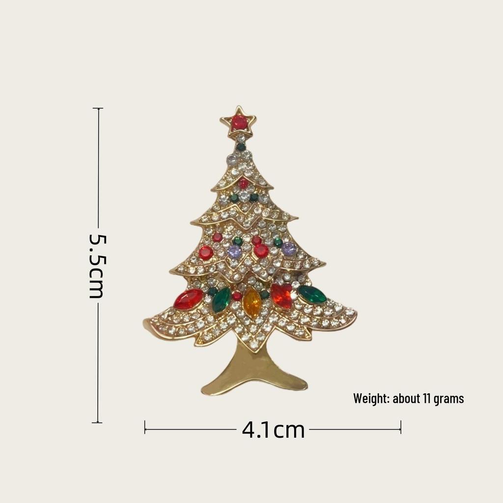 Women's Versatile Rhinestone Christmas Brooch: Tree, Elk, Wreath, Snowflake Shoe Pin